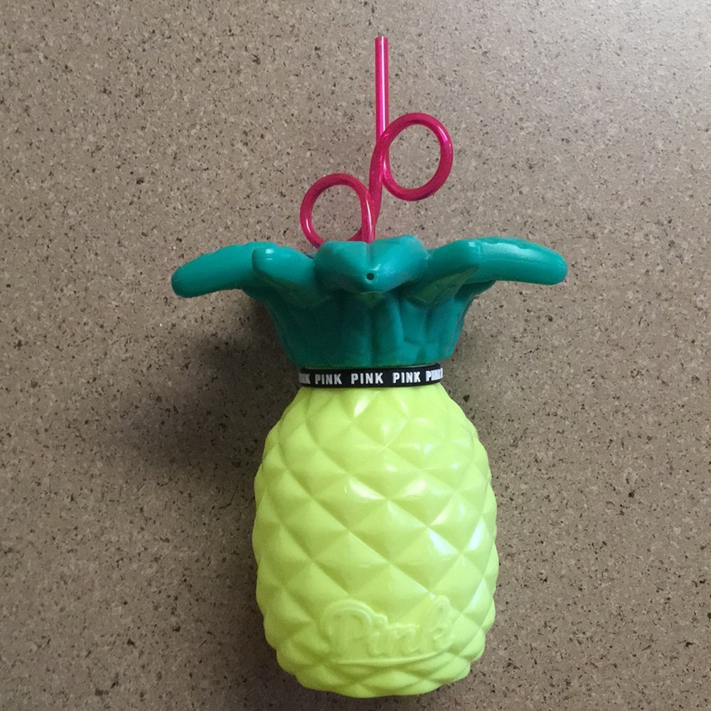 Pink. Victoria Secret Pineapple water bottle.